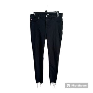 Hudson Distressed Raw  Hem Skinny Jeans